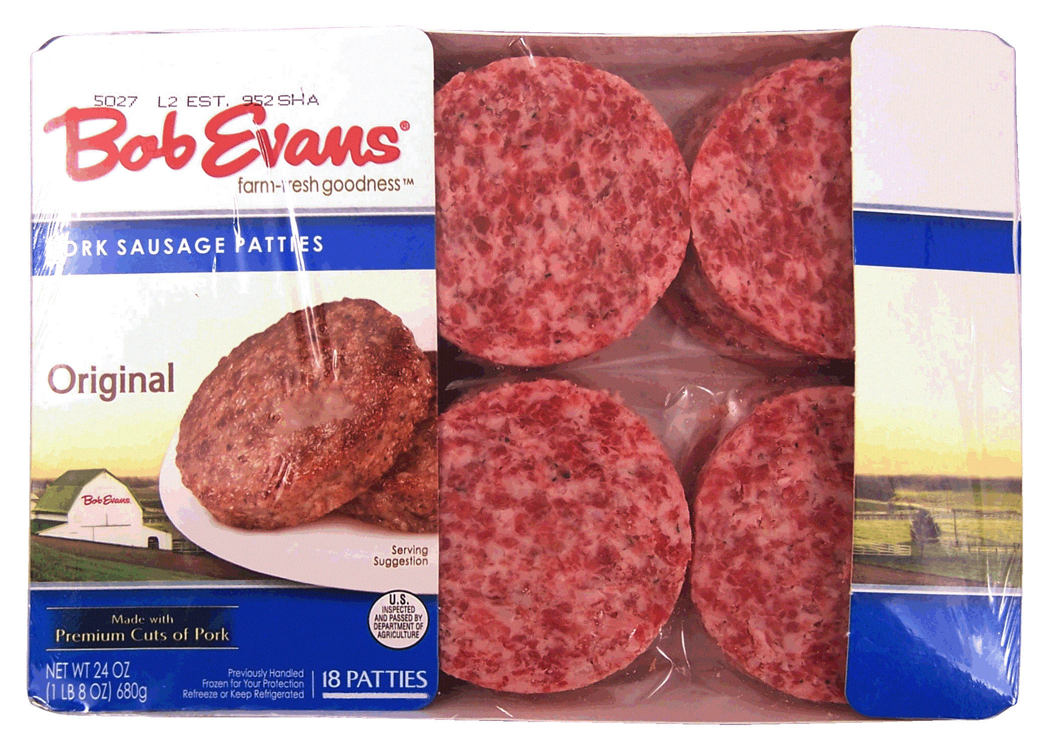 Bob Evans Everyday Classics original pork sausage patties, 18-count Full-Size Picture